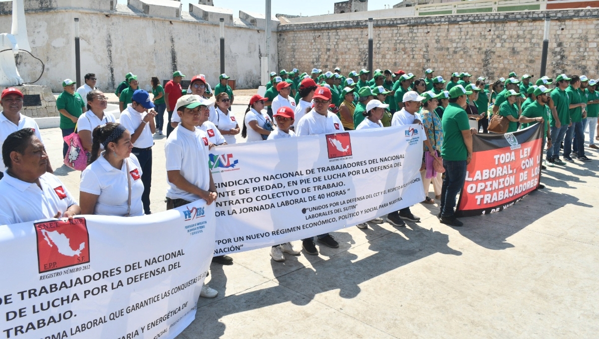 Sindicato de Telefonistas y Monte de Piedad conmemoran el Día del Trabajo en Campeche