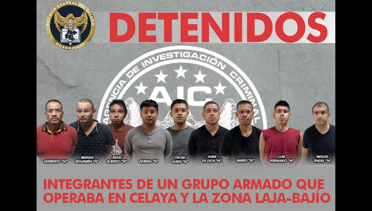 La Fiscalía de Guanajuato detuvo a nueve sujetos implicados en el ataque a paremédicos el pasado 22 de abril y relacionados con otros 26 delitos