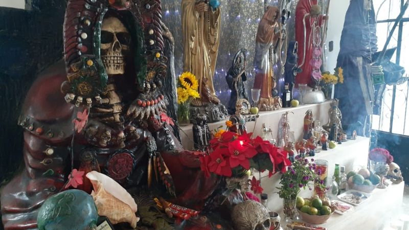 Preparan fiesta en honor a la Santa Muerte en Kanasín