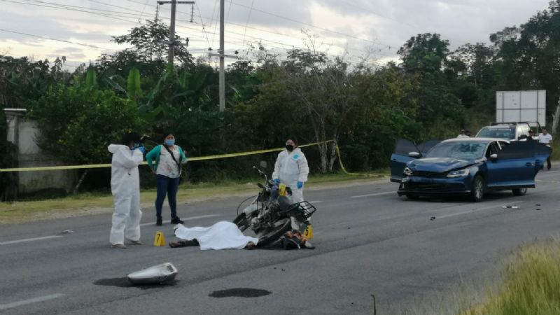 Motociclista muere atropellado en Quintana Roo