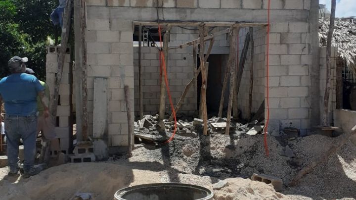Se desploma techo de cemento en Oxkutzcab