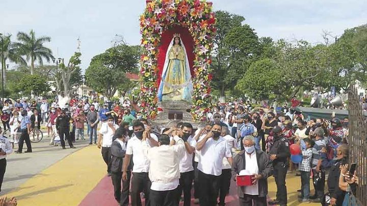 Virgen de la Asunción llega a Hunucmá