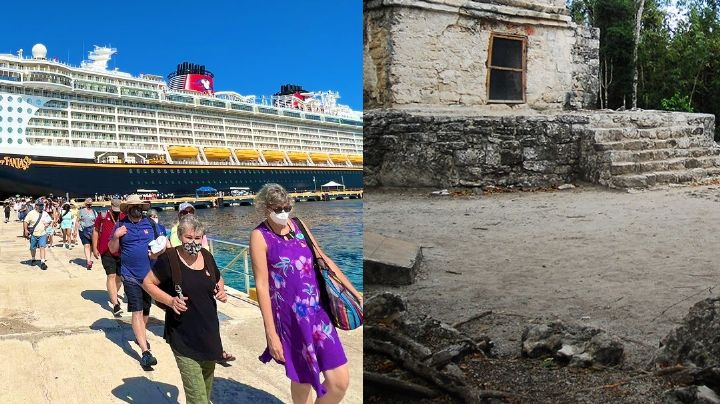 Turistas del crucero Disney Fantasy presumen paseo por zonas arqueológicas de Cozumel