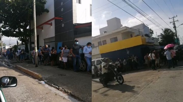 Cancunenses forman largas filas para la vacunación de rezagados en la Región 96: VIDEO