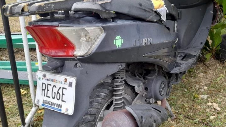 Aseguran motocicleta robada y abandonada en la maleza en Playa del Carmen