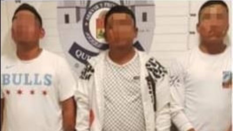 Detienen a tres hombres acusados de cometer un robo en la Sm 03 de Cancún
