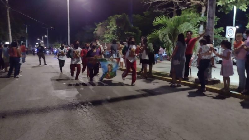 Antorchistas llegan a Carrillo Puerto para misa en honor a la Virgen de Guadalupe: VIDEO