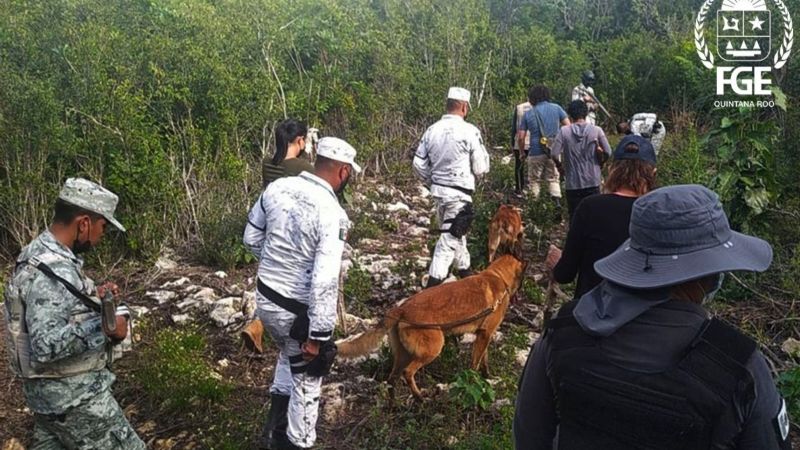 Ejército, policías y familiares buscan a una persona desaparecida en Puerto Morelos