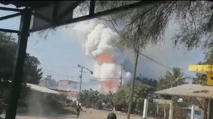 Así fue la fuerte explosión de pirotecnia en Apatzingán, Michoacán: VIDEO