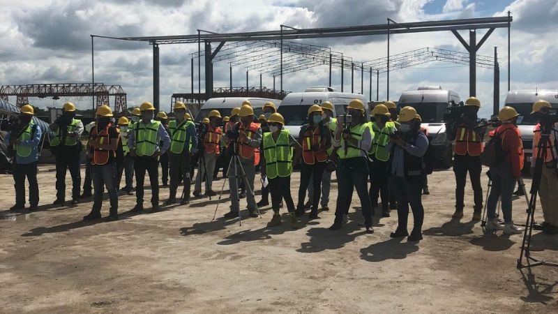 Más de 80 empleados del Tren Maya realizan paro de labores en Escárcega, Campeche