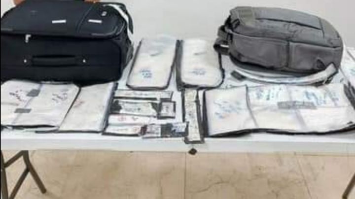 Decomisan 35 paquetes de droga a pareja colombiana en el aeropuerto de Cancún