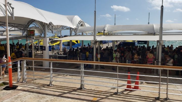 Terminal Marítima de Puerto Juárez: Abarrotada y sin seguir medidas sanitarias