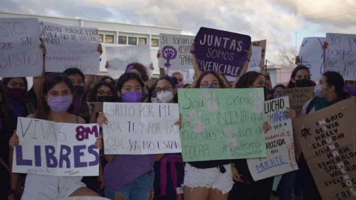 #8M2021 Desde Progreso, protestaron contra los feminicidios en México