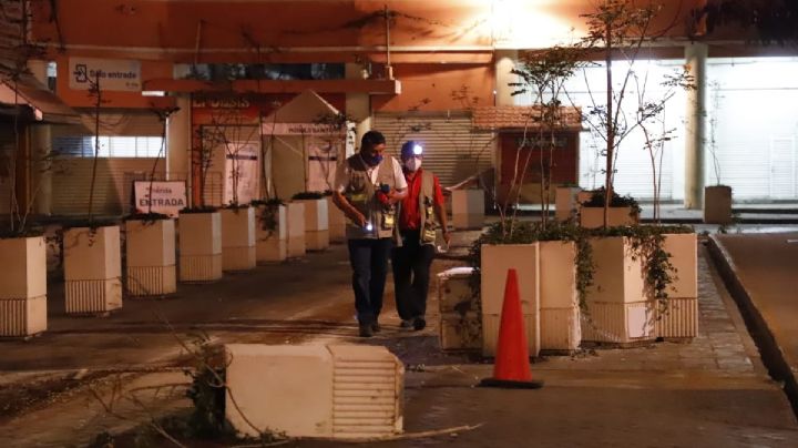 Tráiler destruye maceteros en el Centro Histórico de Mérida