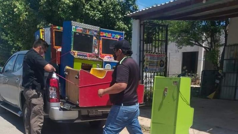 Fiscalía General de Yucatán decomisa 40 'minicasinos' en Tekax