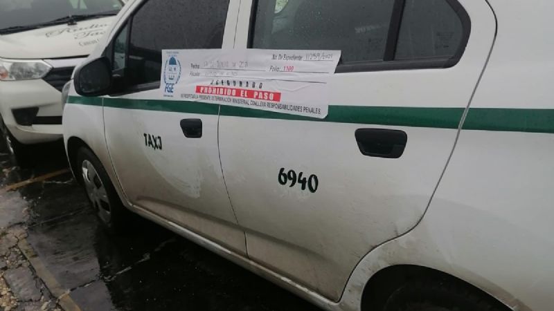 Fiscalía asegura taxi que era usado para asaltar en Cancún