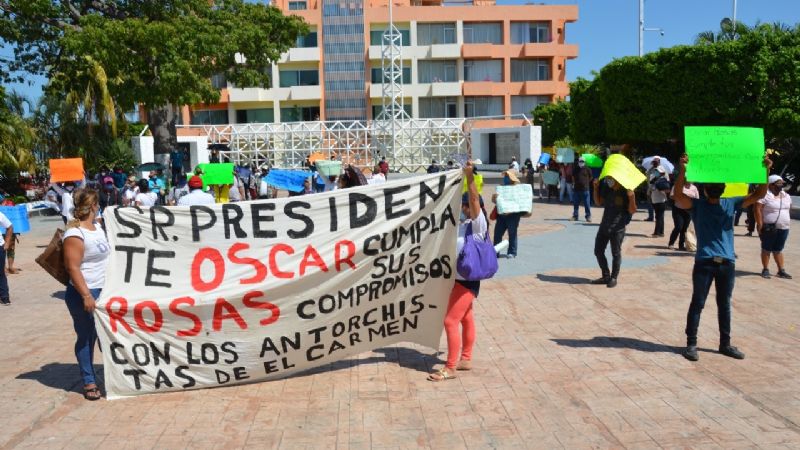 Antorchistas exigen a Óscar Rosas que entregue uso de suelo a fraccionamiento en Carmen