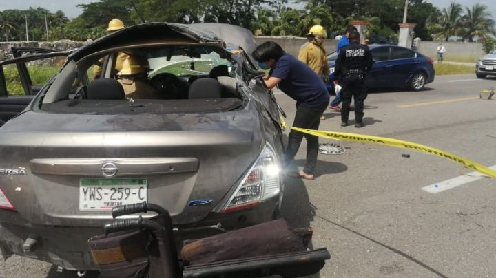 Accidente en la carretera Tizimín-Mérida deja una mujer muerta y tres heridos