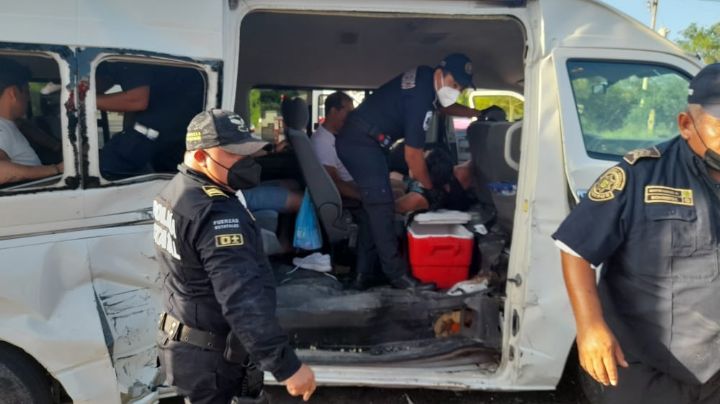 Choque en el Pueblo Mágico de Valladolid deja cinco turistas lesionados