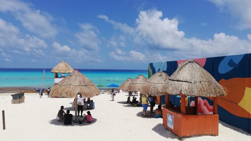 Así se ve el recale de sargazo en Playa Marlín de Cancún: FOTOS