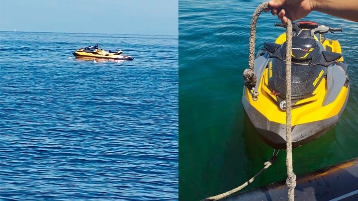 Encuentran moto acuática en la costa de Yucatán; señalan que sería del hombre devorado por tiburón