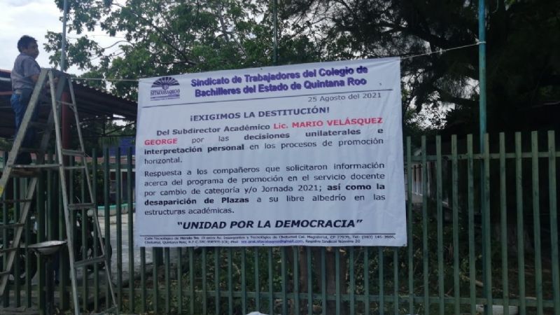 Trabajadores del Bachilleres amenazan con huelga durante regreso a clases en Chetumal