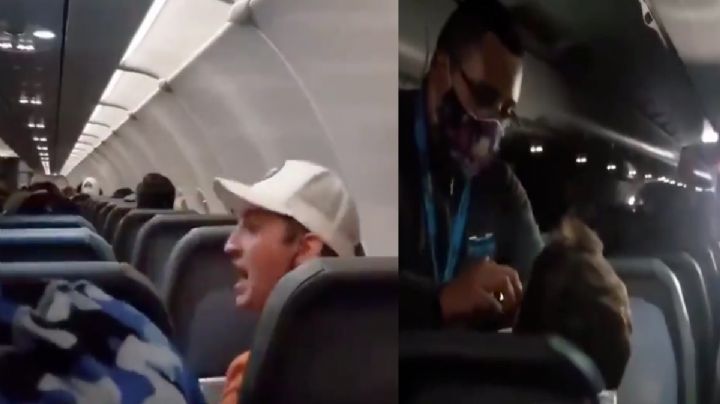 Pasajero de avión acosa a azafatas; lo amarran al asiento: VIDEO