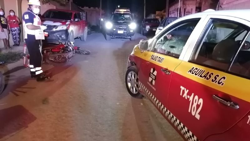 Choque entre taxi y una motocicleta deja un lesionado en Campeche