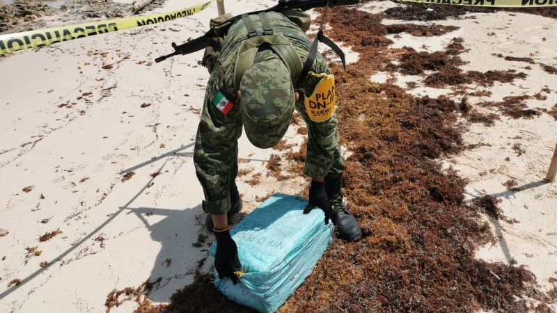 Recalan paquetes con más de 80 kilos de droga en Cozumel
