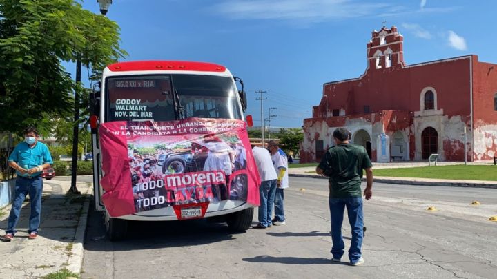 En caravana, transportistas de Campeche muestran apoyo a Layda Sansores