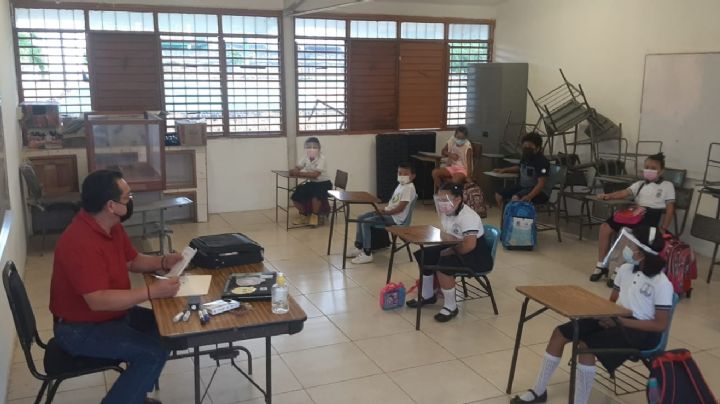 Regresan 22 alumnos a la escuela primaria 'Gabino Barrera' en Kantunilkín