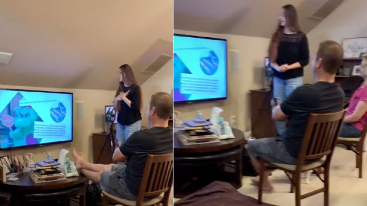 Mujer revela a sus padres que es stripper con presentación de PowerPoint: VIDEO