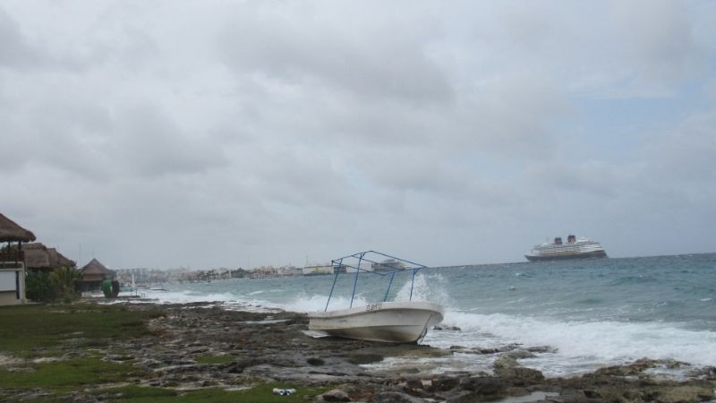 Así lucen las playas de Cozumel con las lluvias de la zona de baja presión: EN VIVO