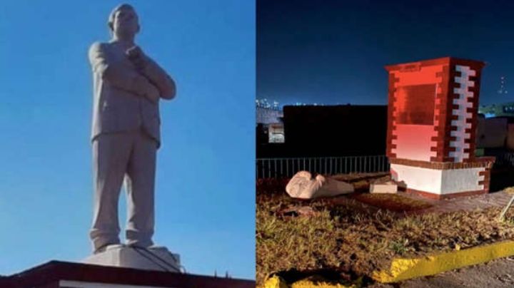 Exalcalde denunciará ante FGJ el derribo de la escultura de AMLO en Atlacomulco