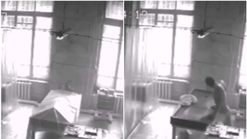Captan momento en el que un cadáver 'revive' en una morgue de Rusia: VIDEO