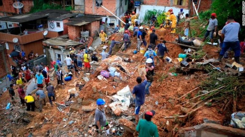 Intensas lluvias en Sao Paulo, Brasil, dejan 18 muertos y 500 familias afectadas