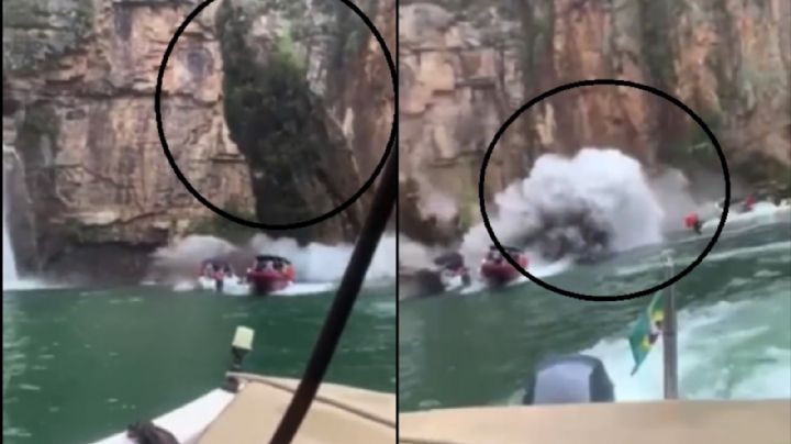 Enorme roca cae arriba de dos lanchas con turistas en Brasil; hay dos muertos: VIDEO