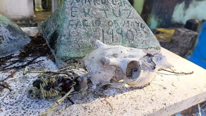 Encuentran presunto trabajo de brujería en el cementerio de Pixoy, Valladolid