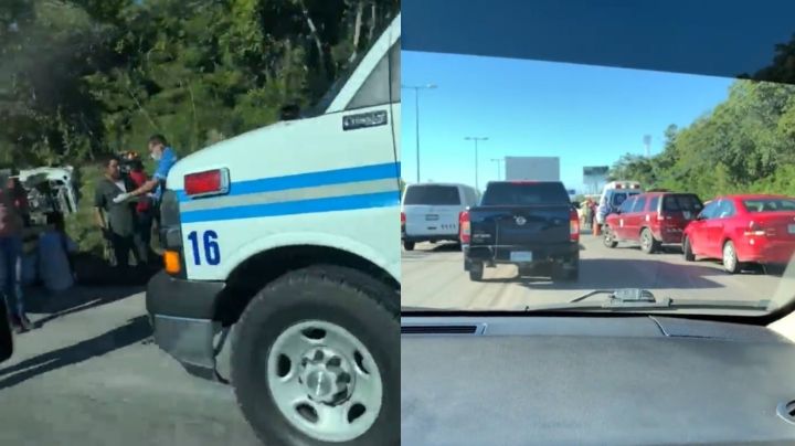 Accidente en la Cancún-Puerto Morelos genera tráfico vehicular: VIDEO