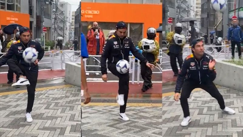 Checo Pérez y Max Verstappen demuestran su habilidad con el balón de futbol: VIDEO
