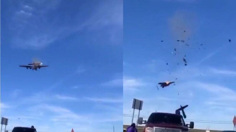 Dos aviones chocan durante exhibición aérea en Dallas, Texas: VIDEO