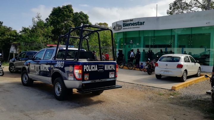 Cajero fuera de servicio  en Felipe Carrillo Puerto moviliza a la Policía Municipal