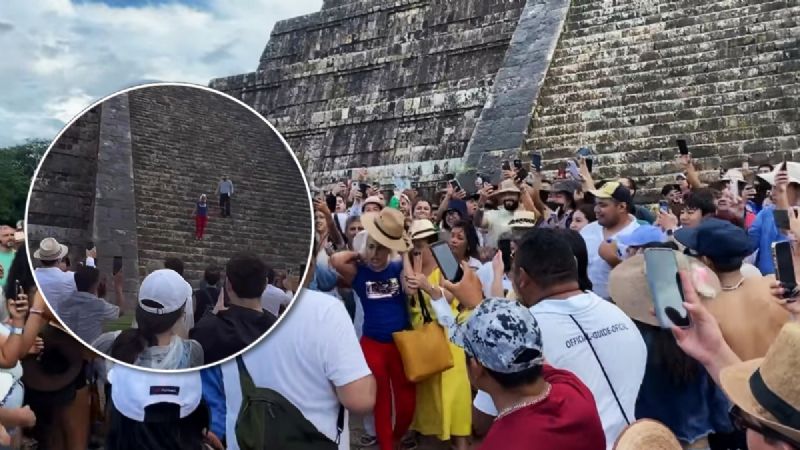 Así fue como Lady Chichén Itzá burló a la seguridad del INAH para subir al Castillo: VIDEO