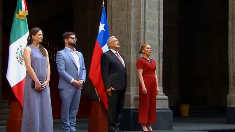 AMLO recibe al presidente de Chile, Gabriel Boric Font, en Palacio Nacional