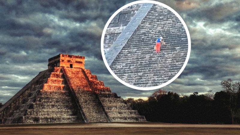 INAH prepara denuncia contra Lady Chichén Itzá por subirse a El Castillo de Kukulcán