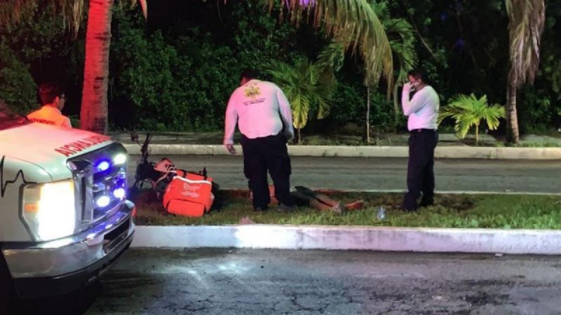 Muere motociclista al derrapar cerca de la Zona Hotelera de Cancún