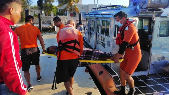 Marina rescata a pescador que cayó al mar en las costas de Progreso