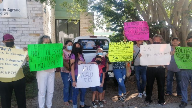 Ejidatarios de Baca se manifiestan ante el Tribunal Agrario en Mérida: VIDEO