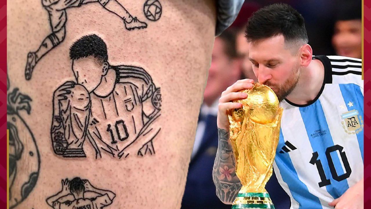 Descontrol en Rosario por tatuajes de Messi tras la Copa del Mundo en Qatar 2022