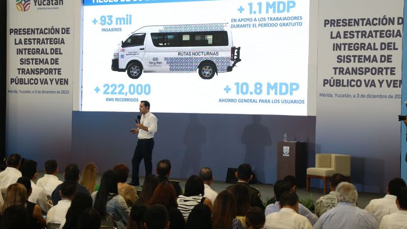 Mauricio Vila presenta las nuevas estrategias para el transporte 'Va y Ven' en Yucatán
